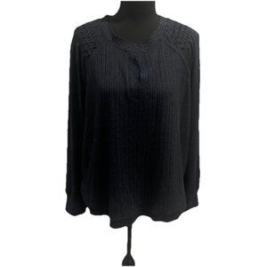 NWT Democracy women's ribbed knit pullover sweater in a dark blue color size 1X